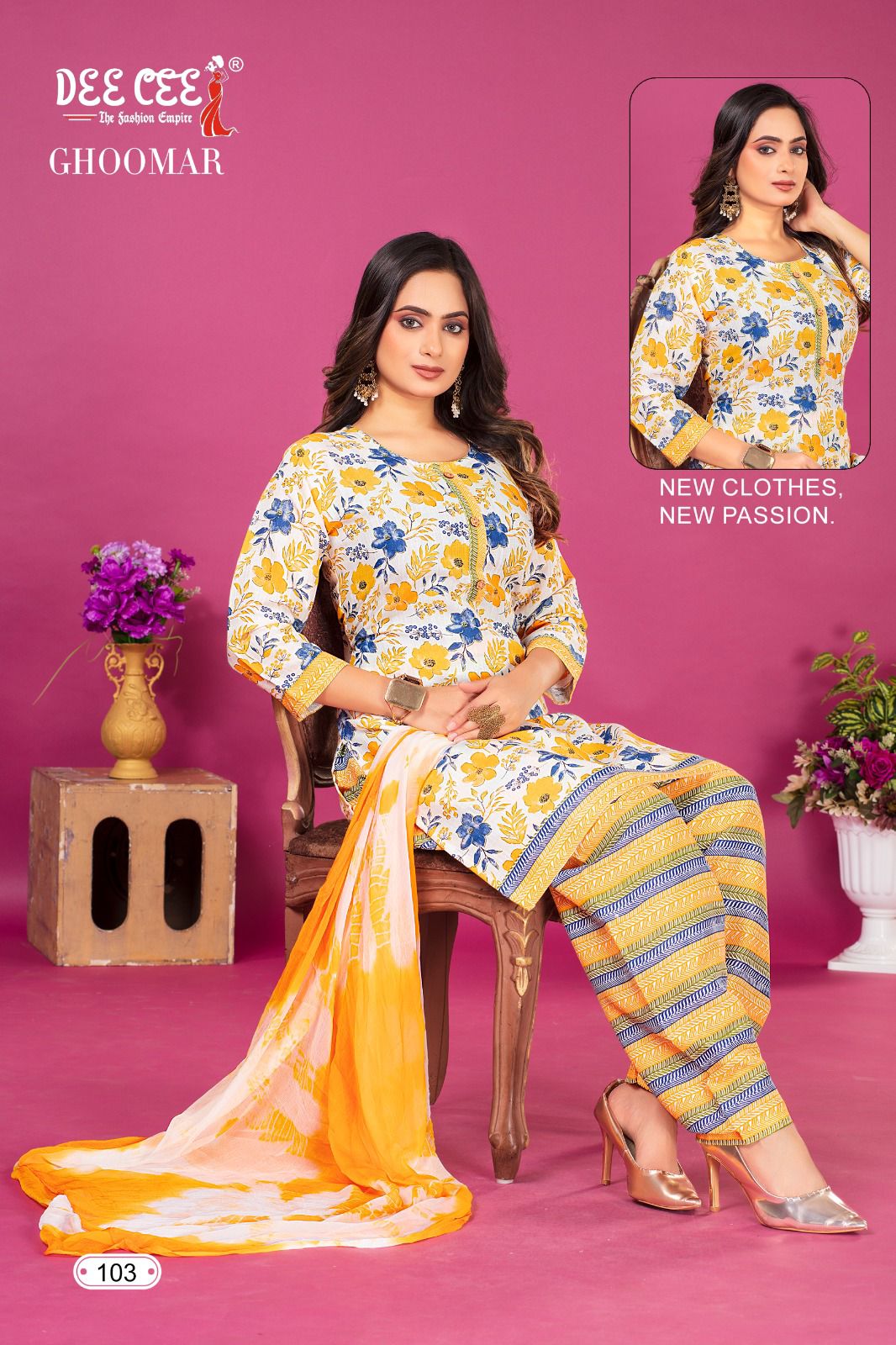 Ghoomar Vol 1 By Deecee Designer Printed Kurti Bottom With Dupatta Wholesale Market In Surat 
